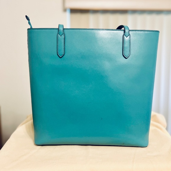 Kate Spade Stone Blue Leather Tote EUC - Picture 2 of 5